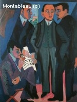 Un groupe d'artistes : Otto Mueller, Kirchner, Heckel, Scmidt-Rottluff