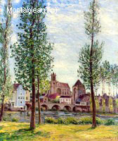 Vue de Moret-sur-Loing à travers les Arbres