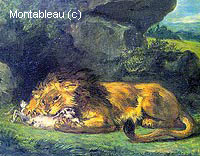 Lion Dévorant un Lapin