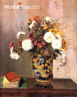 Bouquet de Fleurs, Chrysanthèmes dans un Vase de Chine