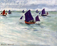 Bateaux de pêche hors de Pourville