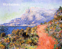 La route rouge près de Menton