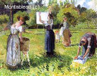 Blanchisseuses à Eragny (étude)