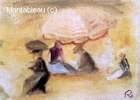 Sur la Plage, Figures sous un Parasol