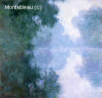 Bras de seine à Giverny dans le brouillard