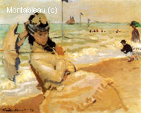 Camille à la plage de Trouville