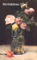 Roses dans un Vase en Verre