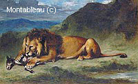 Lion Dévorant une Chèvre