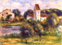 Paysage Breton, Eglise et Verger