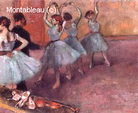 Danseuses en Bleu-Clair (Se Préparant dans le Foyer de Danse)