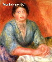 Femme Assise à la Robe Bleue