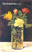 Nature Morte au Roses et Tulipes dans un Vase de Dragon