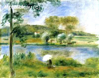 Paysage, les Bords de la Rivière