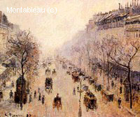 Le Boulevard Montmartre, Matin, Lumière du Soleil et Brume