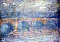 Pont de Waterloo au coucher du soleil, effet rose