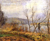 Les Bords de l'Oise, Pontoise (Homme entrain de Pêcher)