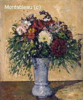 Fleurs dans un Vase Bleu