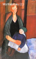 Femme Assise à l'Enfant