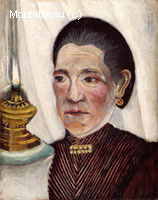 Portrait de la deuxième femme de l'artiste avec une lampe